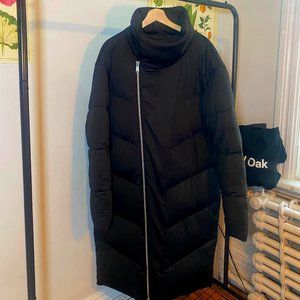 Winter Long Coat in Longline with funnel neck